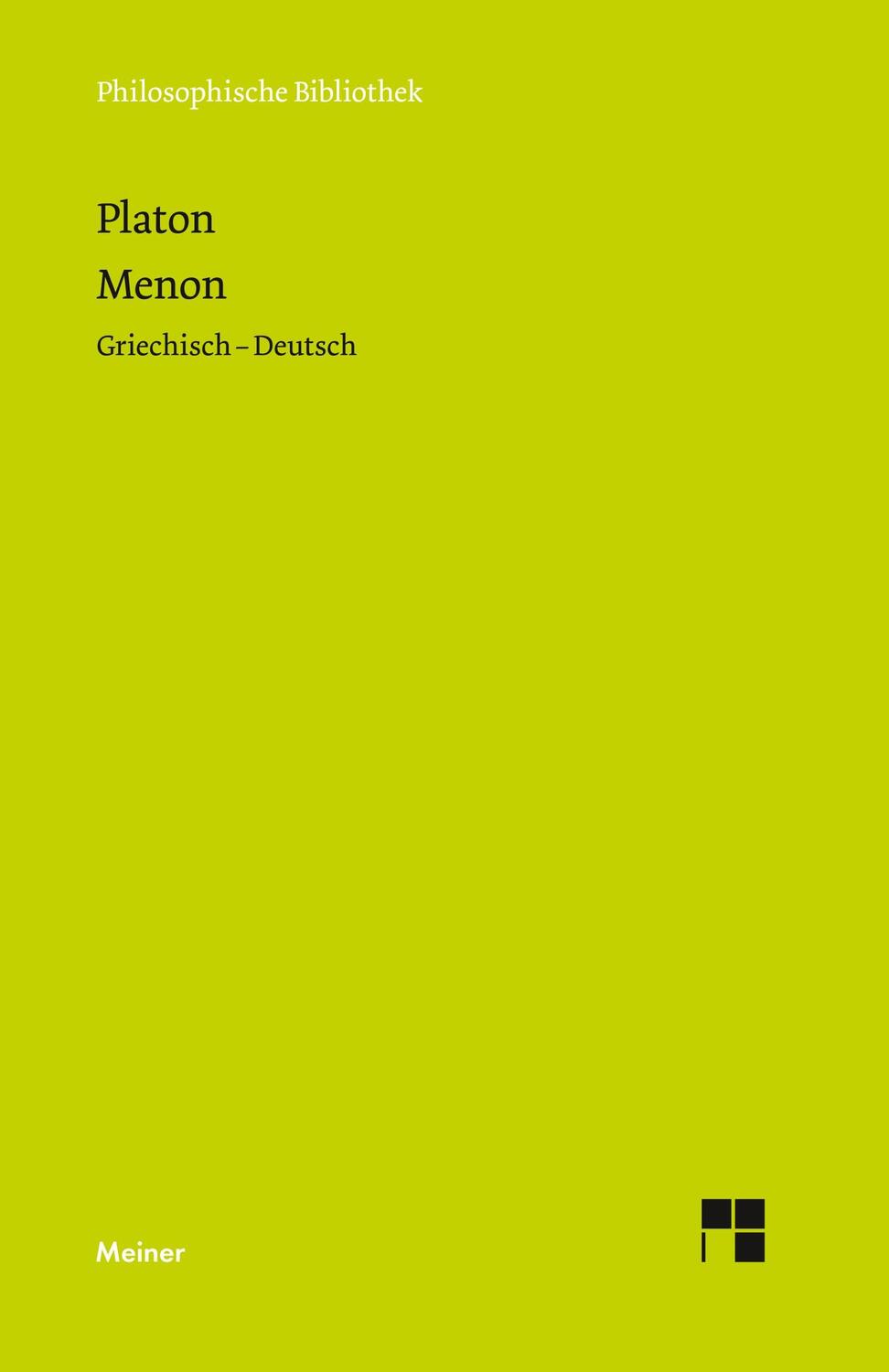 Cover: 9783787311309 | Menon | Griechisch - Deutsch | Platon | Buch | 152 S. | Deutsch | 1993