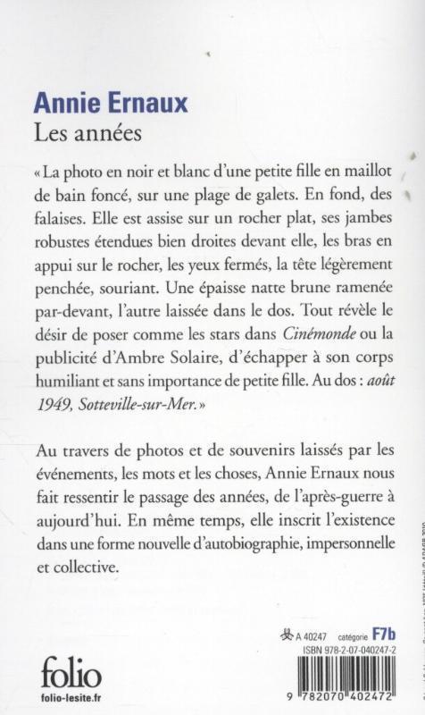 Rückseite: 9782070402472 | Les années | Annie Ernaux | Taschenbuch | Gallimard (Sodis) | 2010