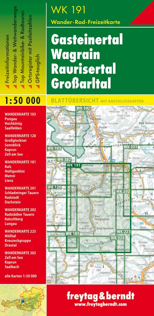 Rückseite: 9783850847209 | Gasteiner Tal, Wagrain, Raurisertal, Grossarltal 1 : 50 000. WK 191