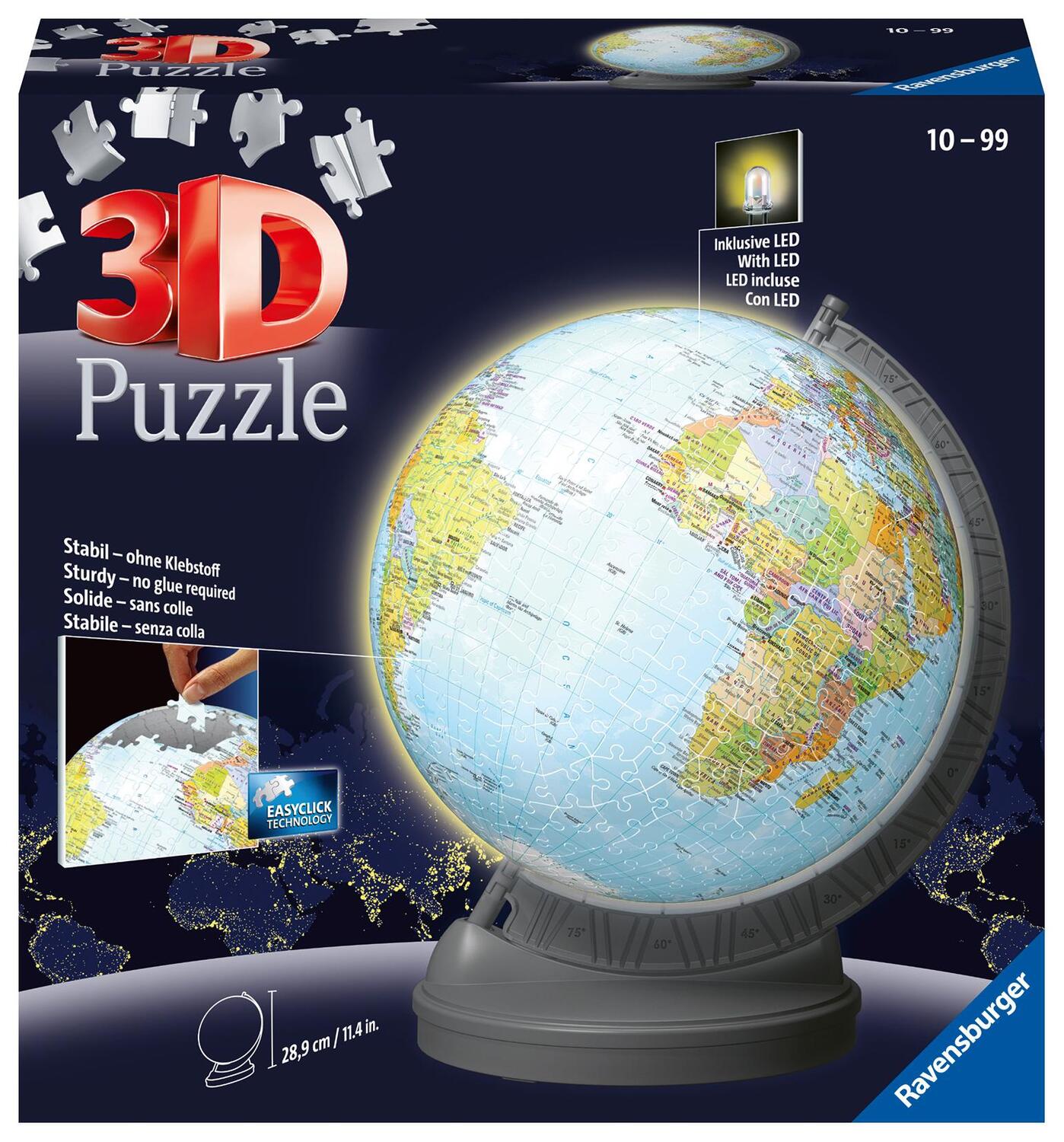 Cover: 4005556115495 | Ravensburger 3D Puzzle 11549 - Globus mit Licht - 540 Teile -...