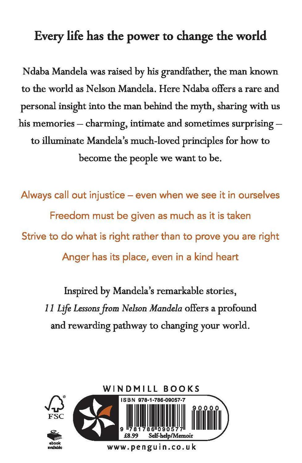 Rückseite: 9781786090577 | 11 Life Lessons from Nelson Mandela | Ndaba Mandela | Taschenbuch