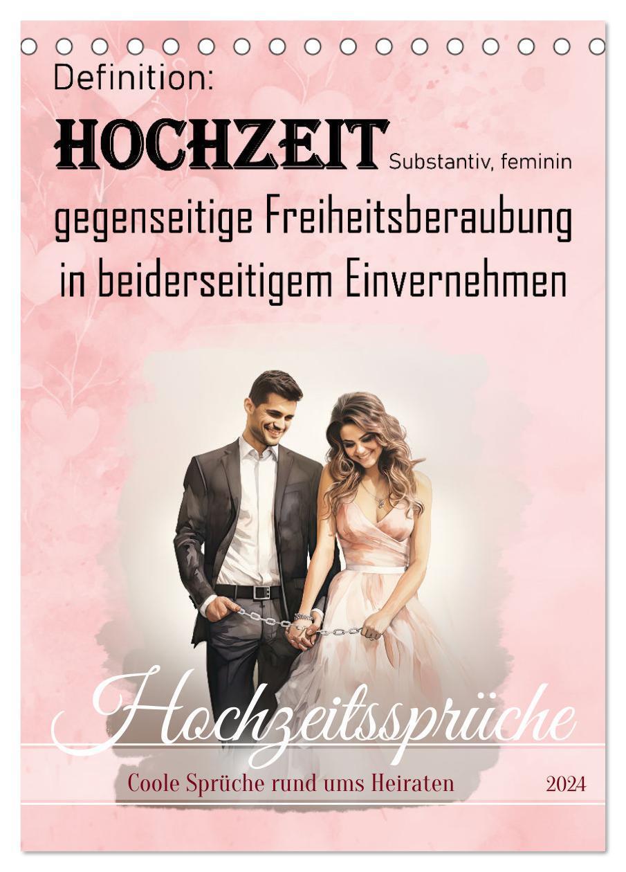 Cover: 9783383738166 | Hochzeitssprüche (Tischkalender 2024 DIN A5 hoch), CALVENDO...