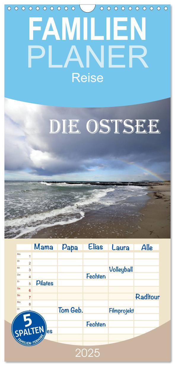 Cover: 9783457124918 | Familienplaner 2025 - Die Ostsee mit 5 Spalten (Wandkalender, 21 x...