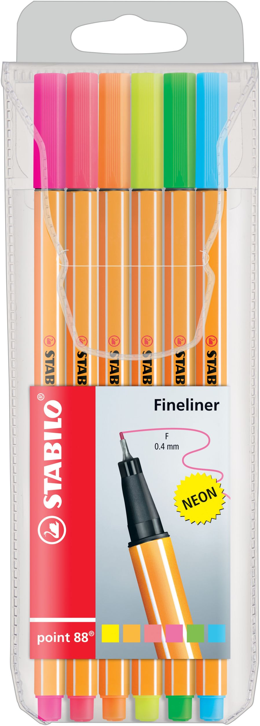 Cover: 4006381493451 | STABILO Fineliner point 88 Neon, 6er Set | STABILO point 88 | 88/6-1