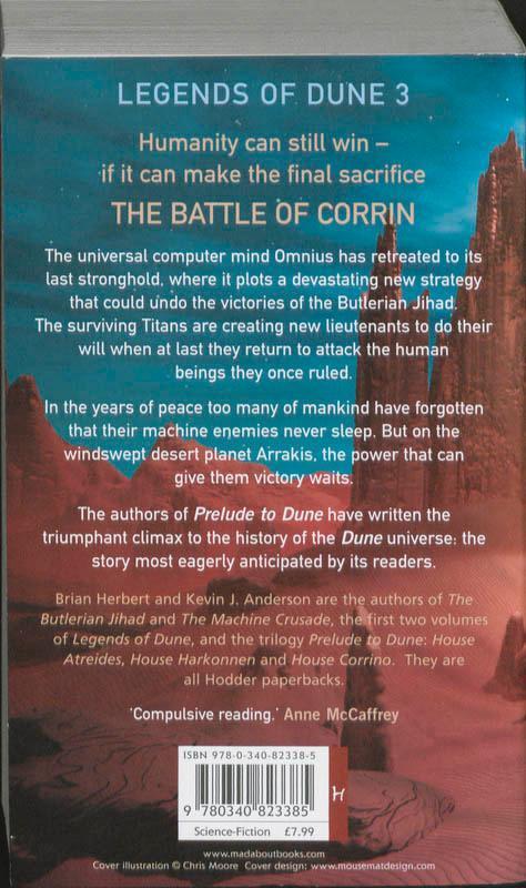 Rückseite: 9780340823385 | The Battle Of Corrin | Legends of Dune 3 | Brian Herbert (u. a.)