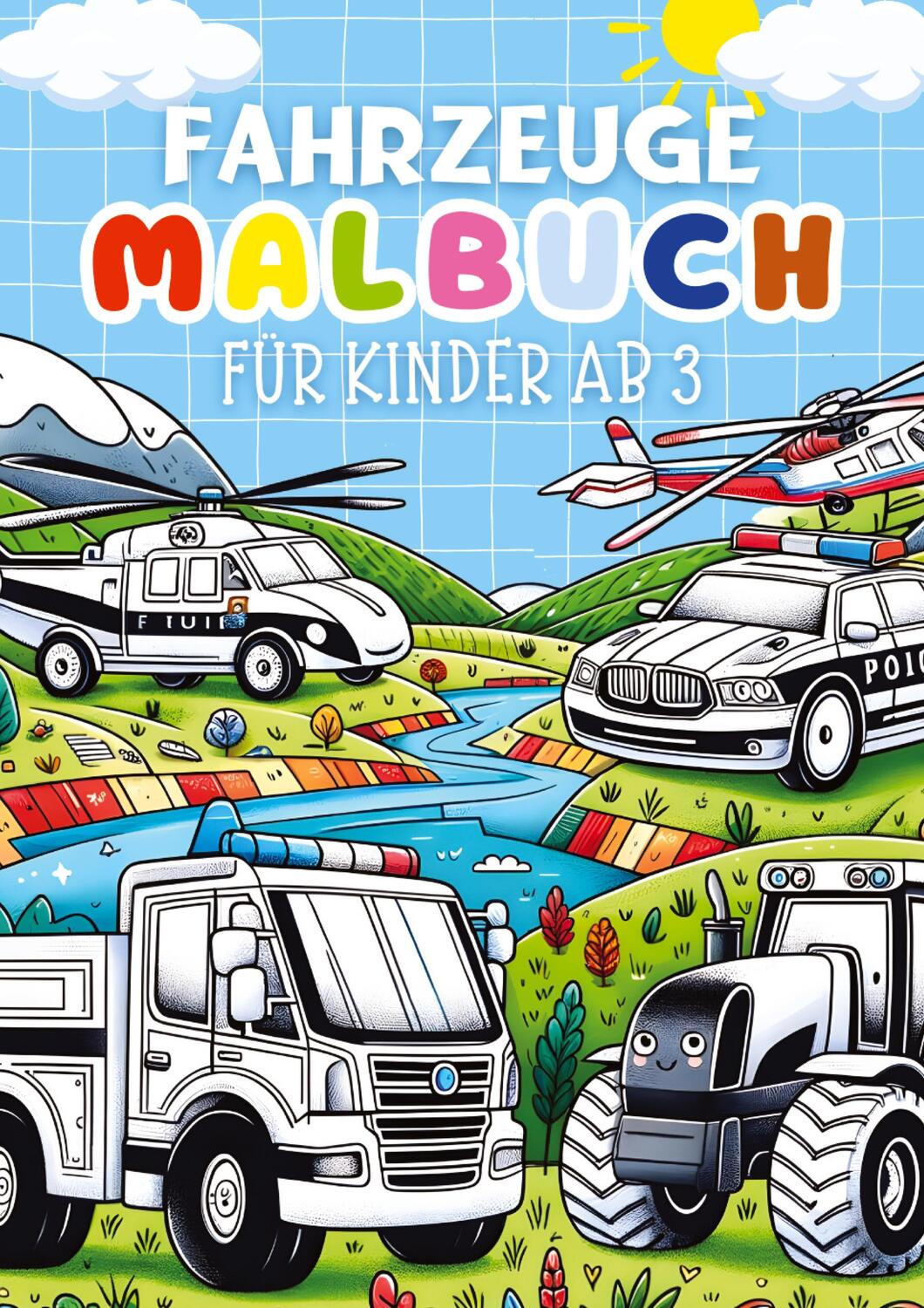Cover: 9783384123206 | Fahrzeuge Malbuch für Kinder ab 3 Jahre ¿ Kinderbuch | Kindery Verlag