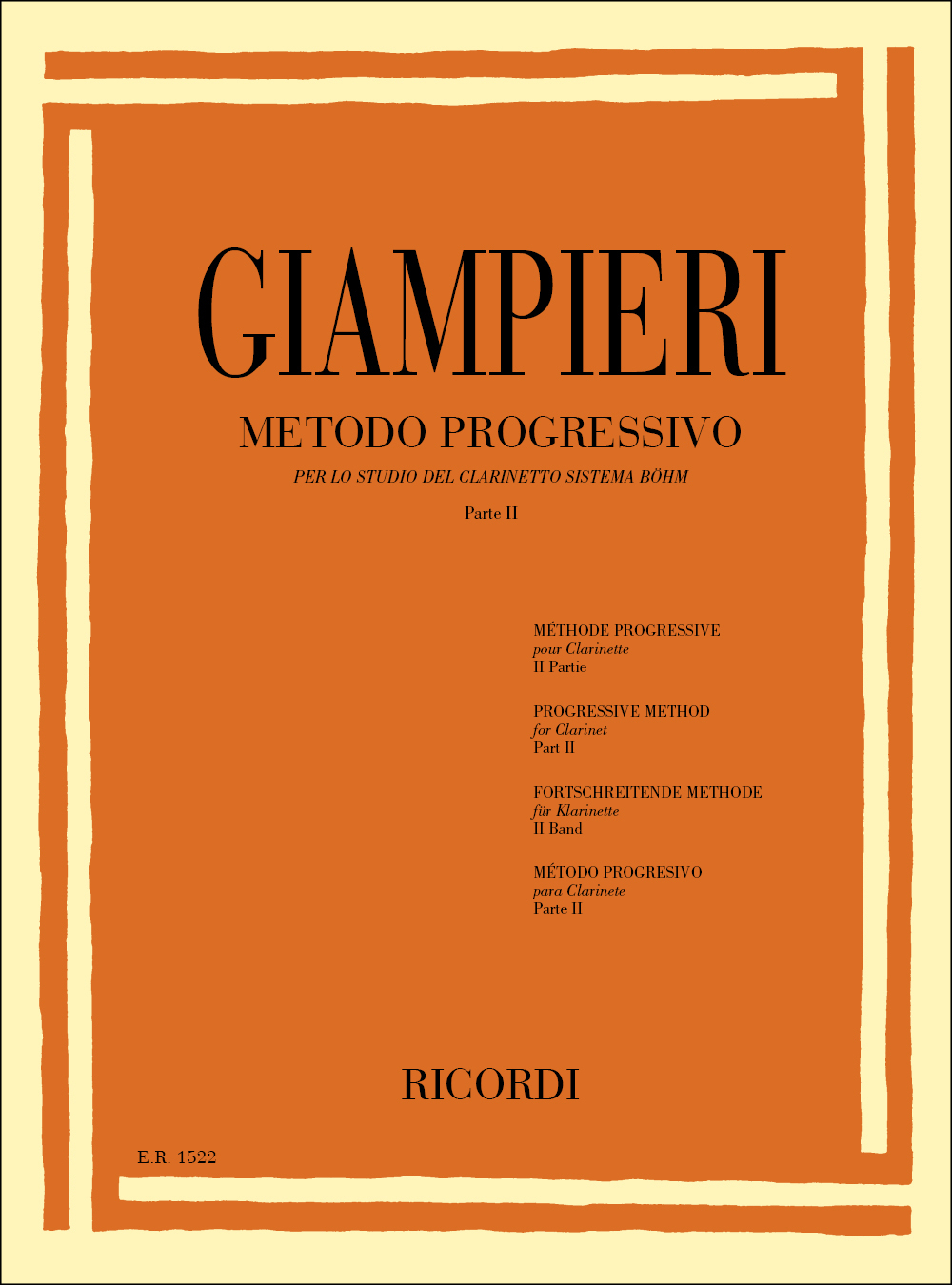 Cover: 9790041815220 | Metodo Progressivo Per Lo Studio Del Clarinetto | Alamiro Giampieri