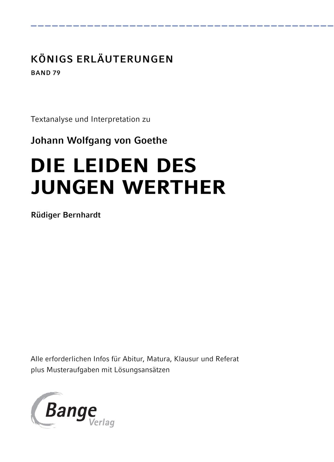 Bild: 9783804420861 | Die Leiden des jungen Werther | Johann Wolfgang von Goethe | Buch