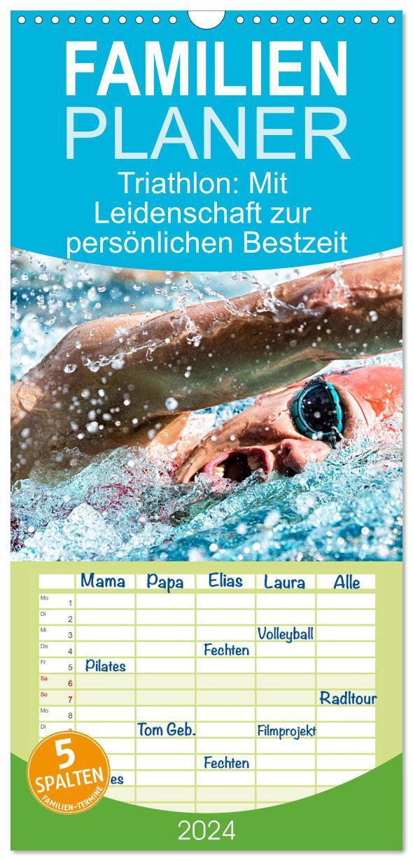 Cover: 9783383698484 | Familienplaner 2024 - Triathlon: Mit Leidenschaft zur persönlichen...