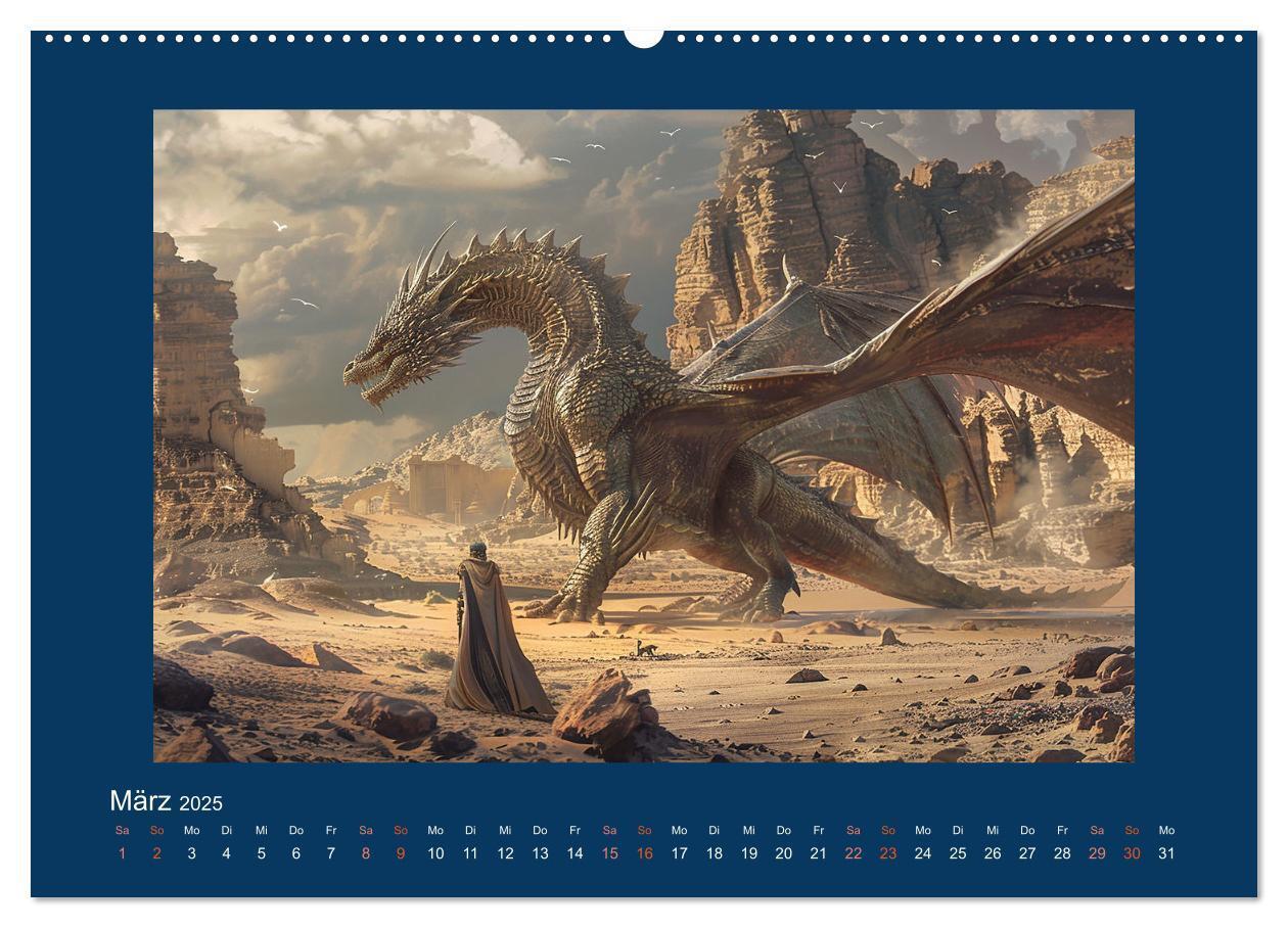 Bild: 9783383821424 | Drachenkrieger (Wandkalender 2025 DIN A2 quer), CALVENDO...