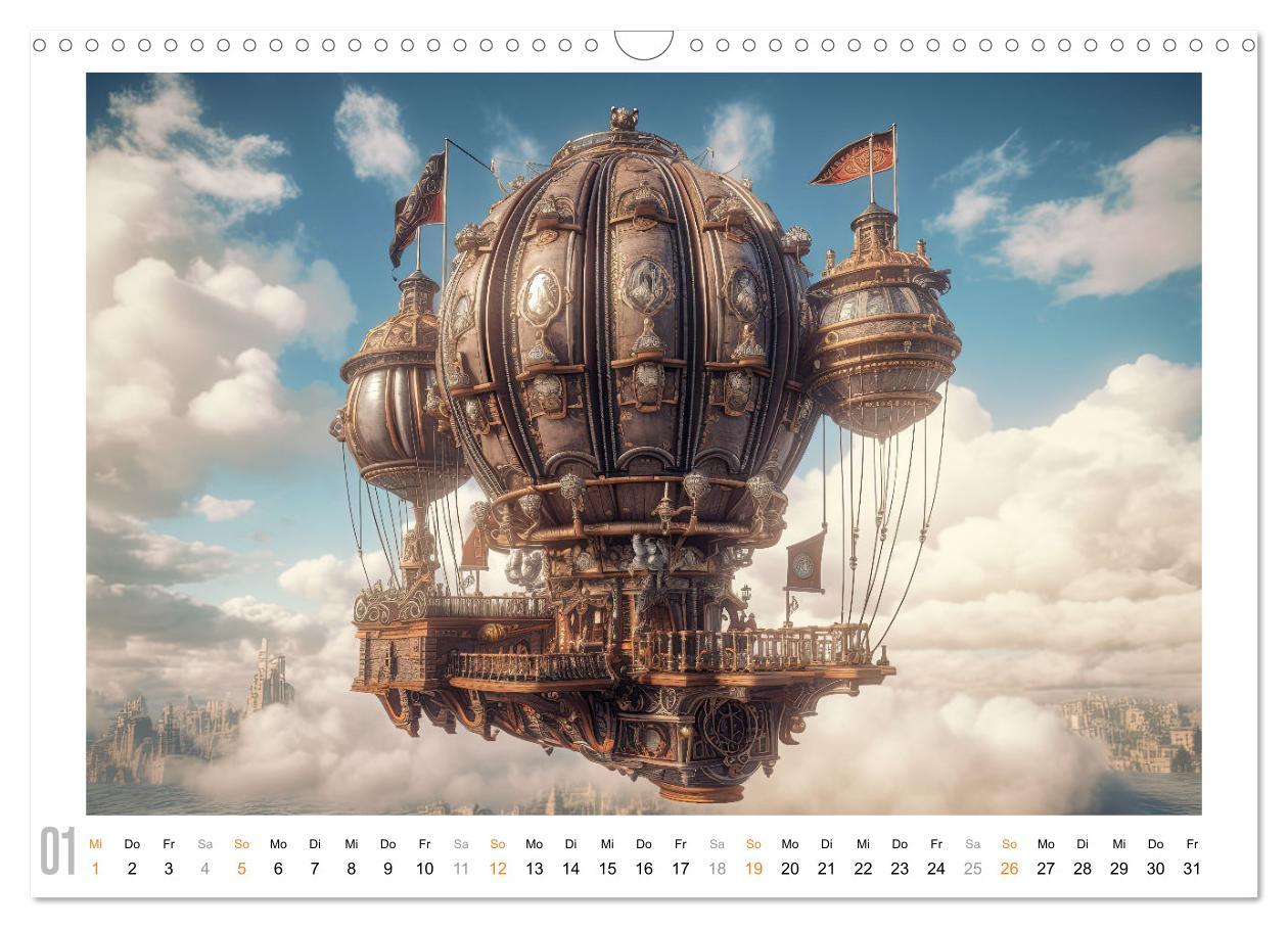 Bild: 9783383899713 | Steampunk Luftfahrt (Wandkalender 2025 DIN A3 quer), CALVENDO...