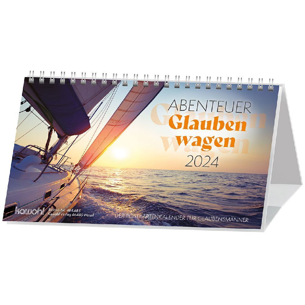 Cover: 9783754868546 | Abenteuer Glauben wagen 2024 | Postkartenkalender für Glaubensmänner