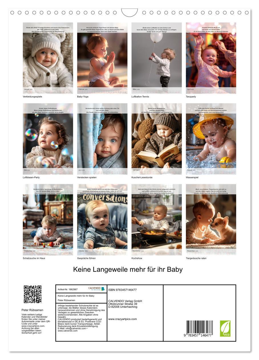 Bild: 9783457146477 | Keine Langeweile mehr für ihr Baby (Wandkalender 2025 DIN A3 hoch),...