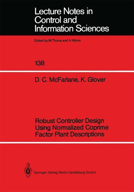 Cover: 9783540518518 | Robust Controller Design Using Normalized Coprime Factor Plant...