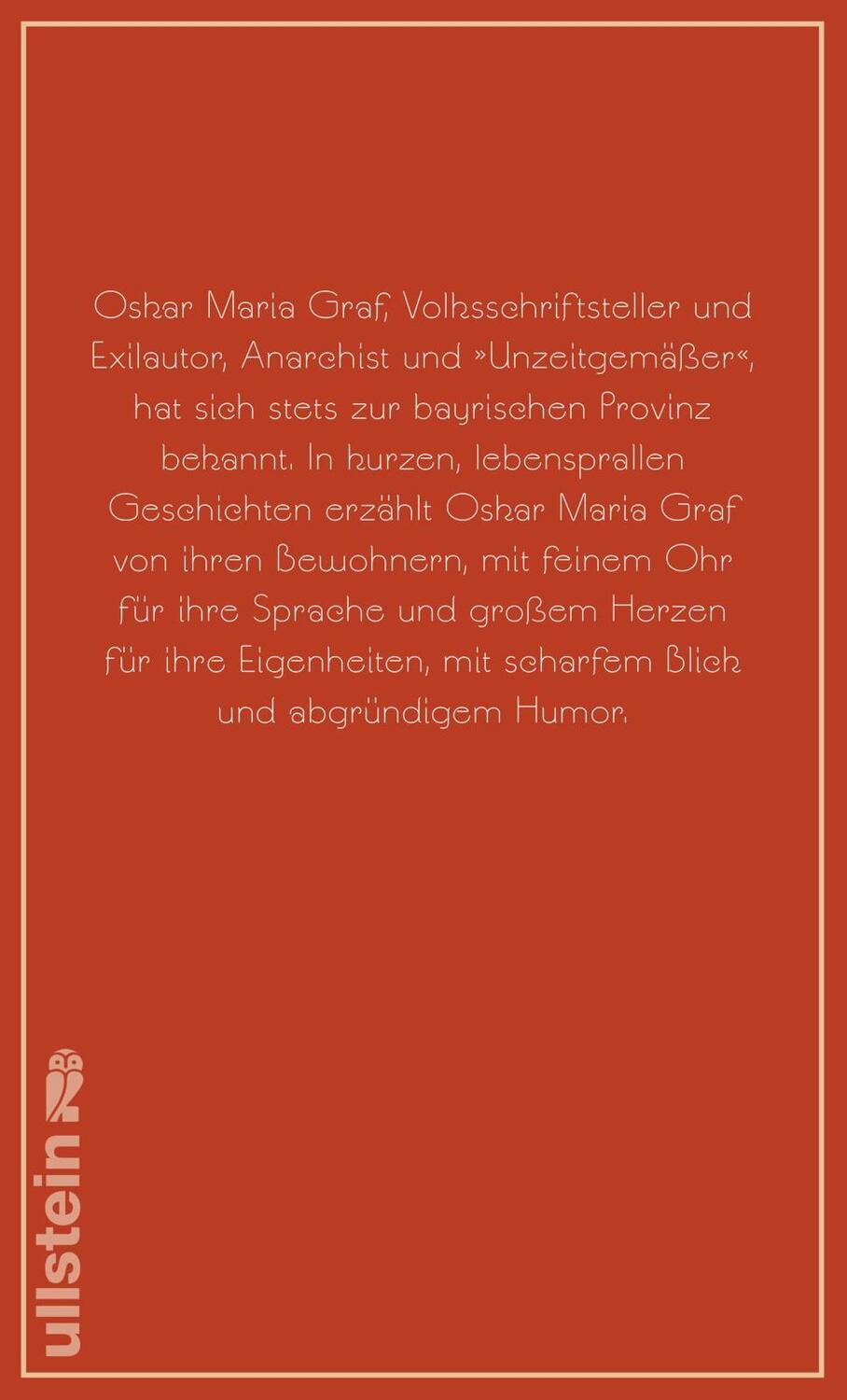 Rückseite: 9783550081460 | Minutengeschichten | Oskar Maria Graf | Buch | 336 S. | Deutsch | 2017