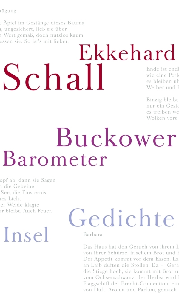 Cover: 9783458171027 | Buckower Barometer | Gedichte | Ekkehard Schall | Taschenbuch