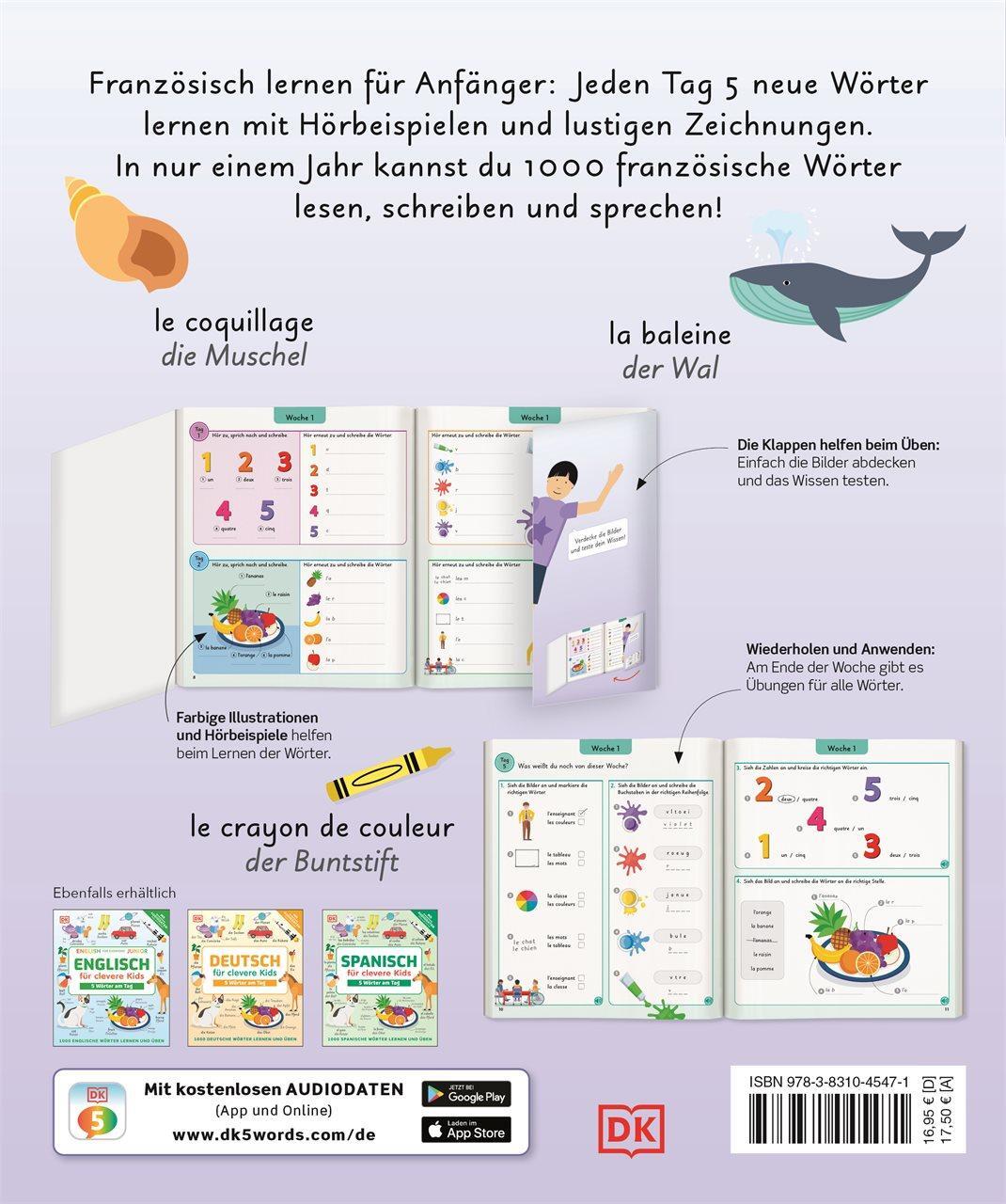 Rückseite: 9783831045471 | Französisch für clevere Kids - 5 Wörter am Tag | DK Verlag - Kids