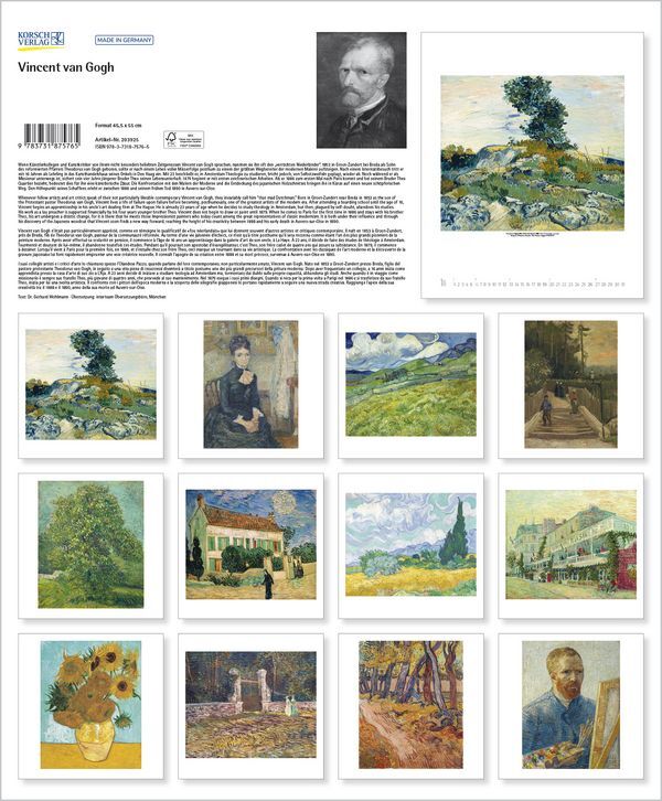 Bild: 9783731875765 | Vincent van Gogh 2025 | Korsch Verlag | Kalender | Spiralbindung