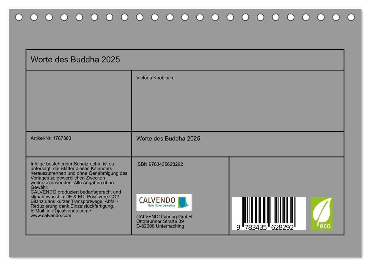 Bild: 9783435628292 | Worte des Buddha 2025 (Tischkalender 2025 DIN A5 quer), CALVENDO...