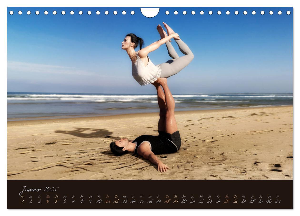 Bild: 9783435242795 | YogaPaare (Wandkalender 2025 DIN A4 quer), CALVENDO Monatskalender