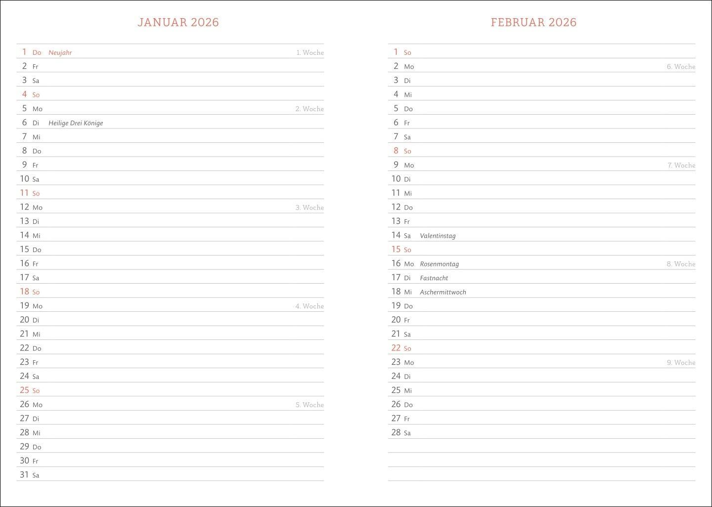 Bild: 9783756408382 | Tages-Kalenderbuch A6, pink 2025 | Heye | Buch | Bürokalender Heye