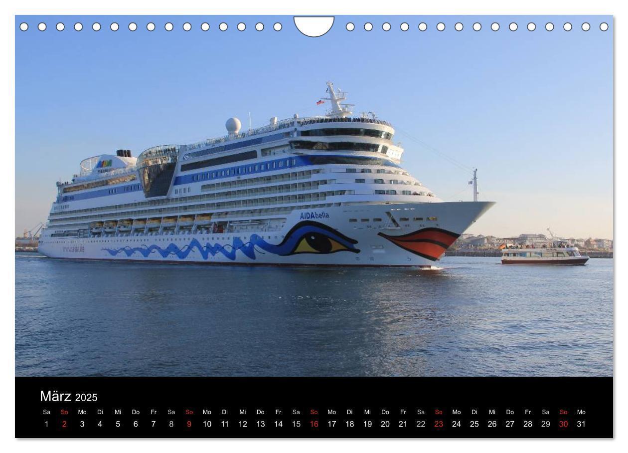 Bild: 9783435809134 | Cruiseliner in Warnemünde (Wandkalender 2025 DIN A4 quer), CALVENDO...