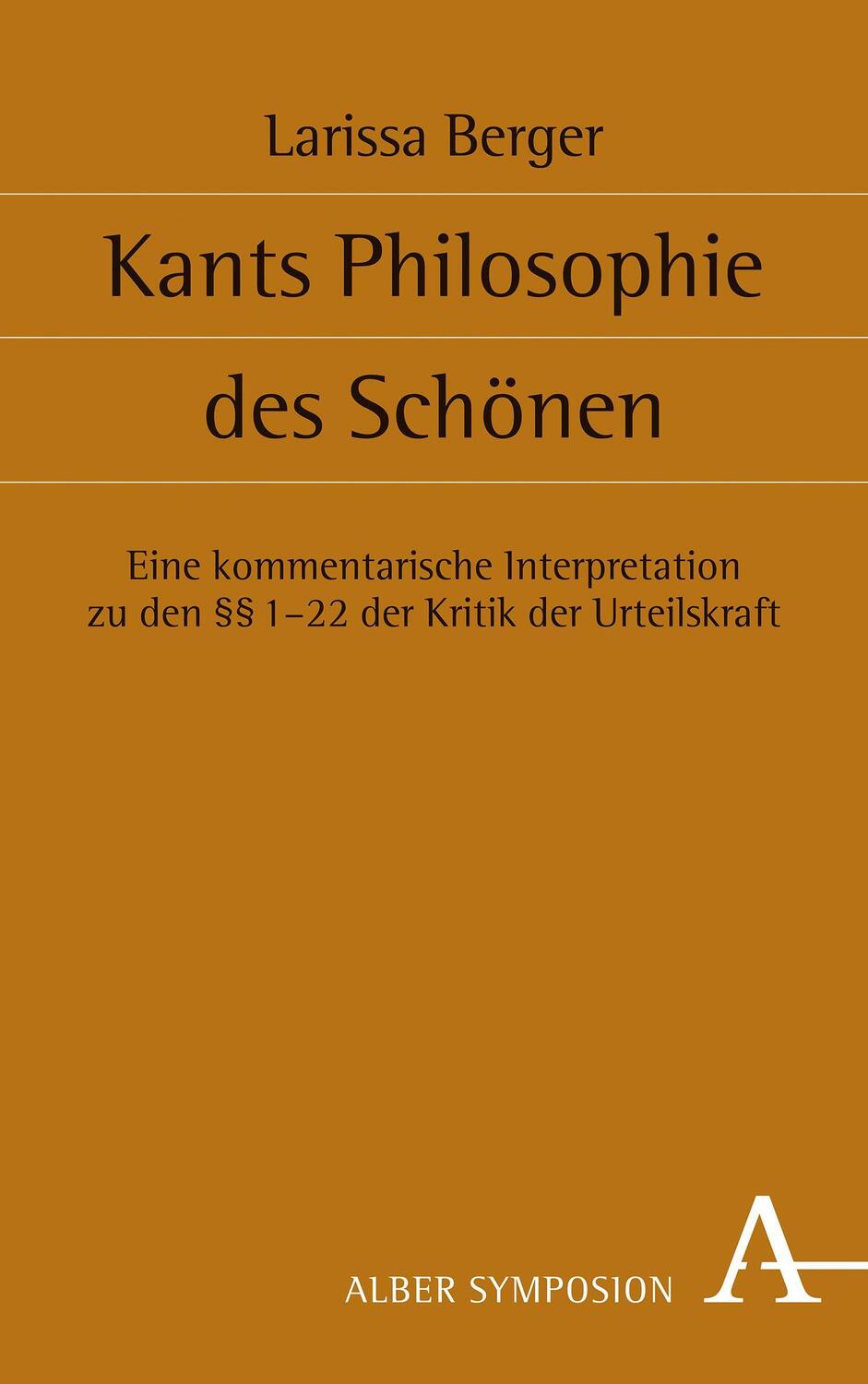 Cover: 9783495492239 | Kants Philosophie des Schönen | Larissa Berger | Buch | gebunden