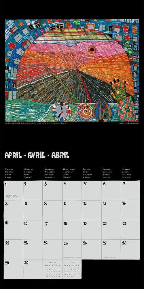 Bild: 9783910430044 | Hundertwasser Broschürenkalender Art 2024 | Wörner Verlag GmbH | 28 S.