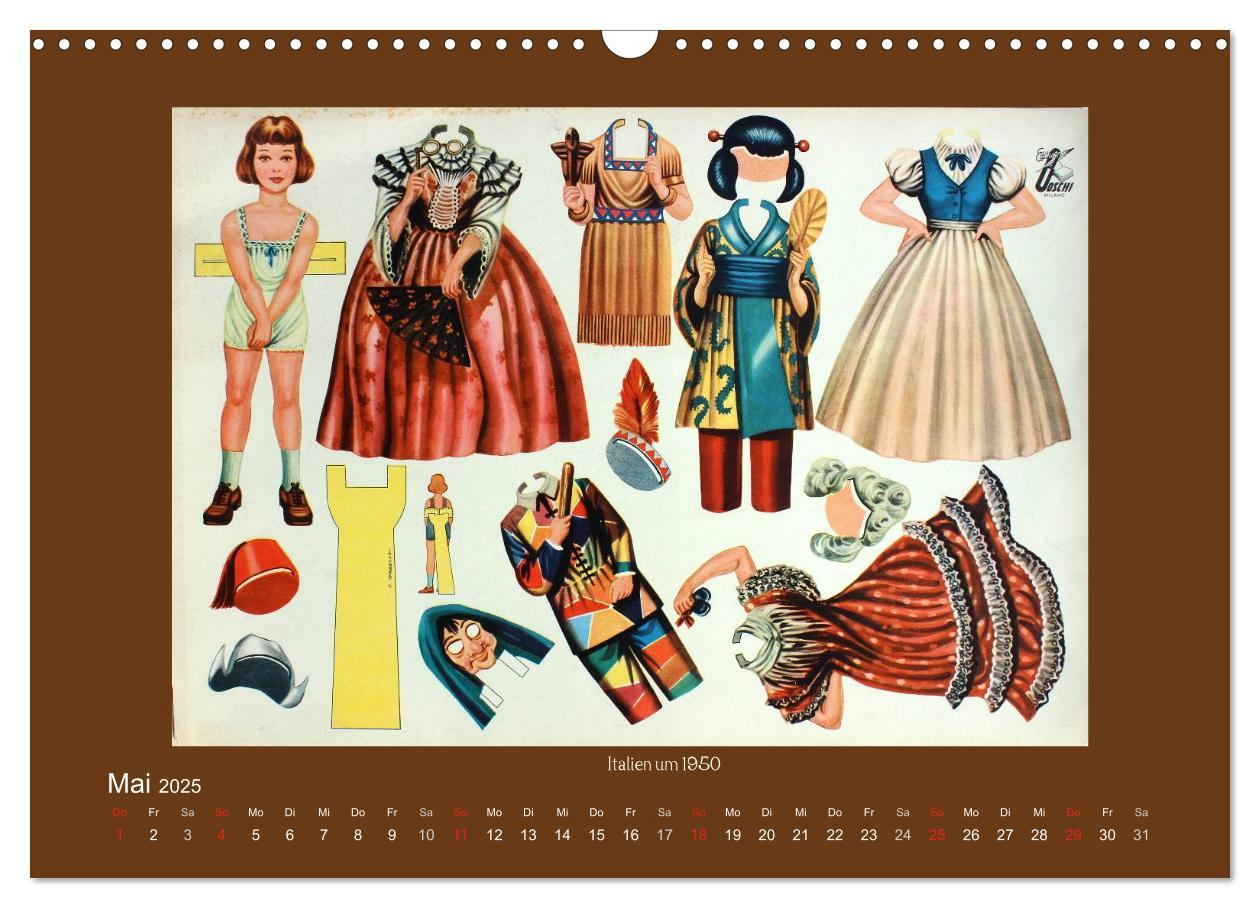 Bild: 9783435700585 | Alte europäische Ankleidepuppen aus Papier (Wandkalender 2025 DIN...