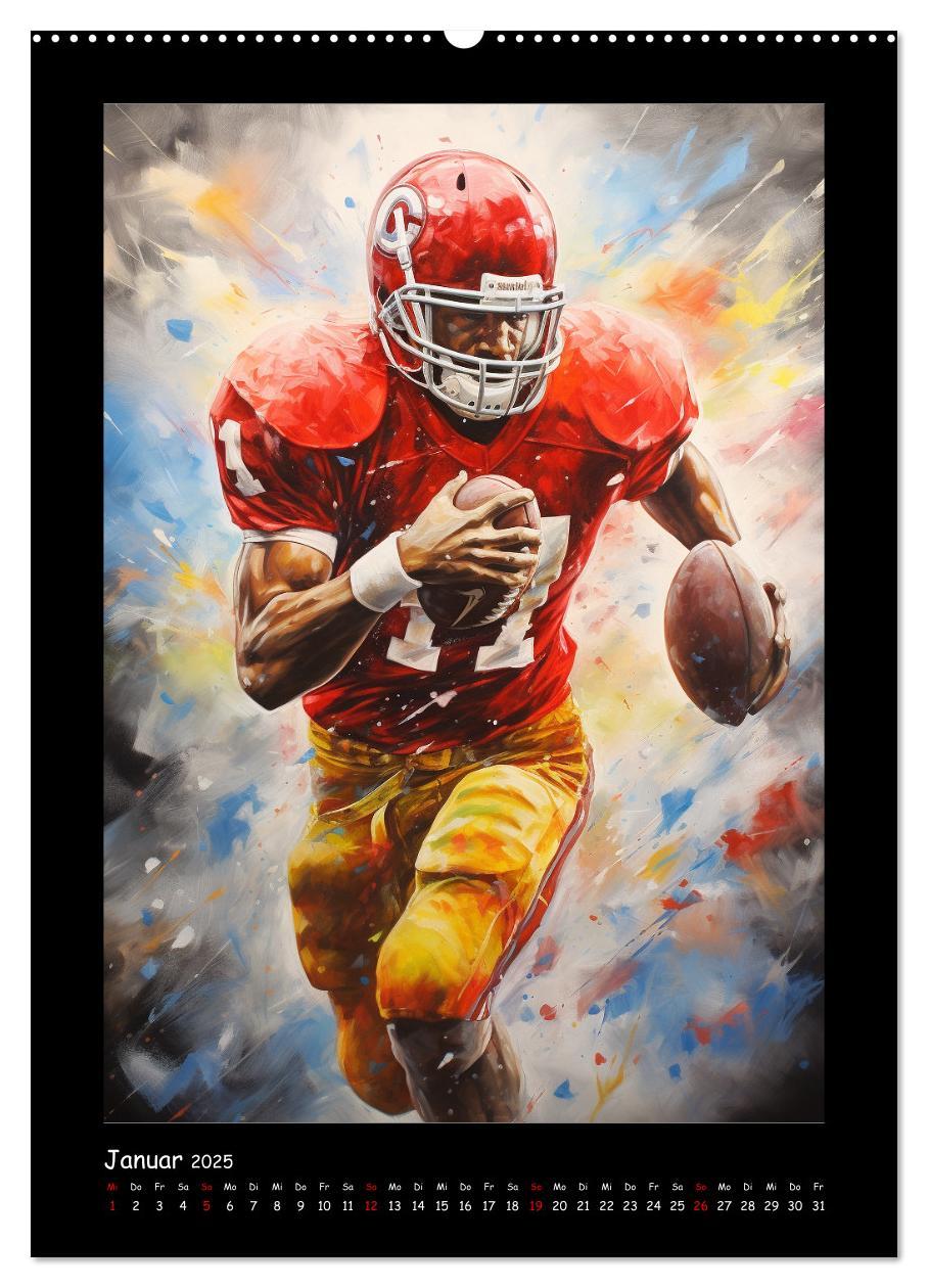 Bild: 9783435863730 | American Football. Paintings (Wandkalender 2025 DIN A2 hoch),...