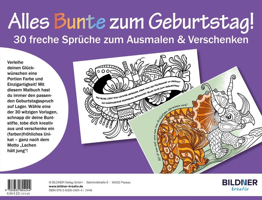 Rückseite: 9783832804244 | Malbuch für Erwachsene: Alles Bunte zum Geburtstag! | Taschenbuch