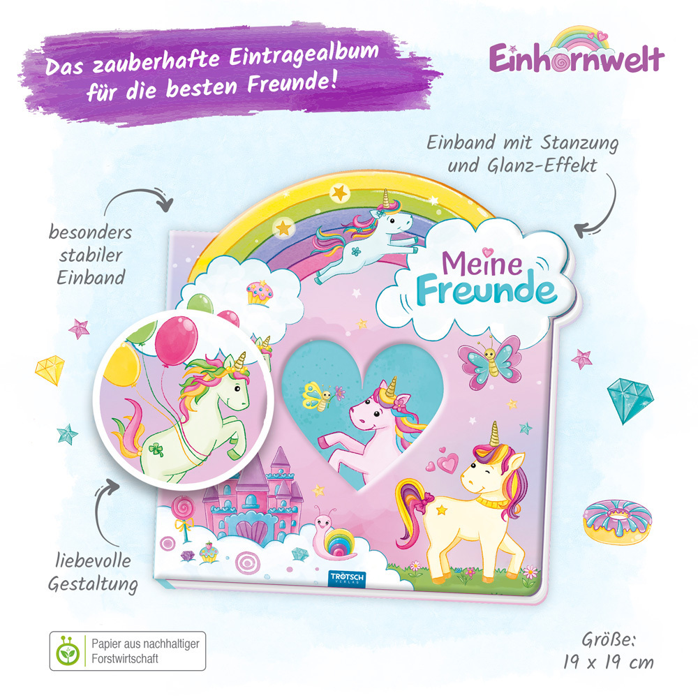 Bild: 9783988022790 | Trötsch Eintragealbum Meine Freunde Einhornwelt | Co.KG | Buch | 64 S.