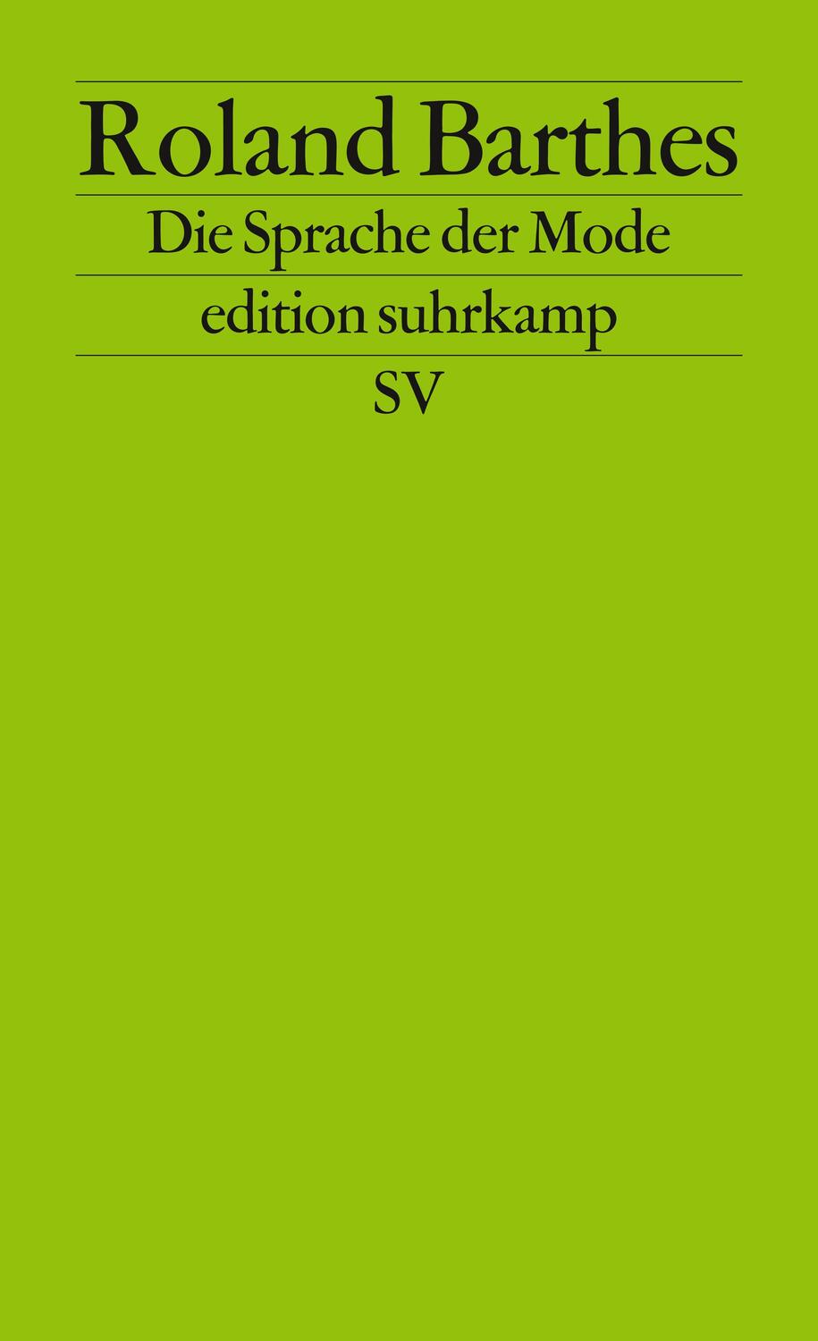 Cover: 9783518113189 | Die Sprache der Mode | Roland Barthes | Taschenbuch | edition suhrkamp