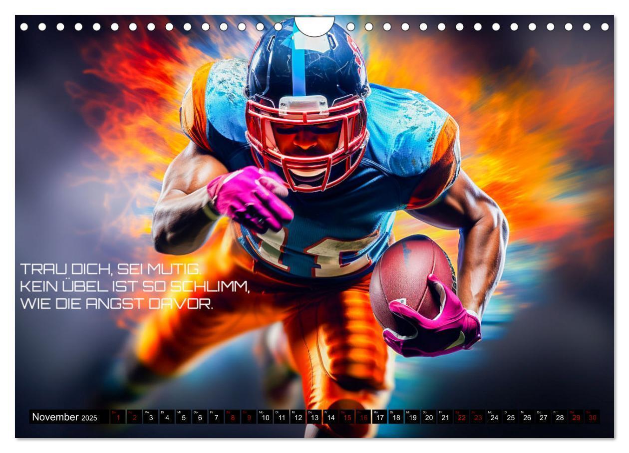 Bild: 9783383850394 | American Football und Motivation (Wandkalender 2025 DIN A4 quer),...