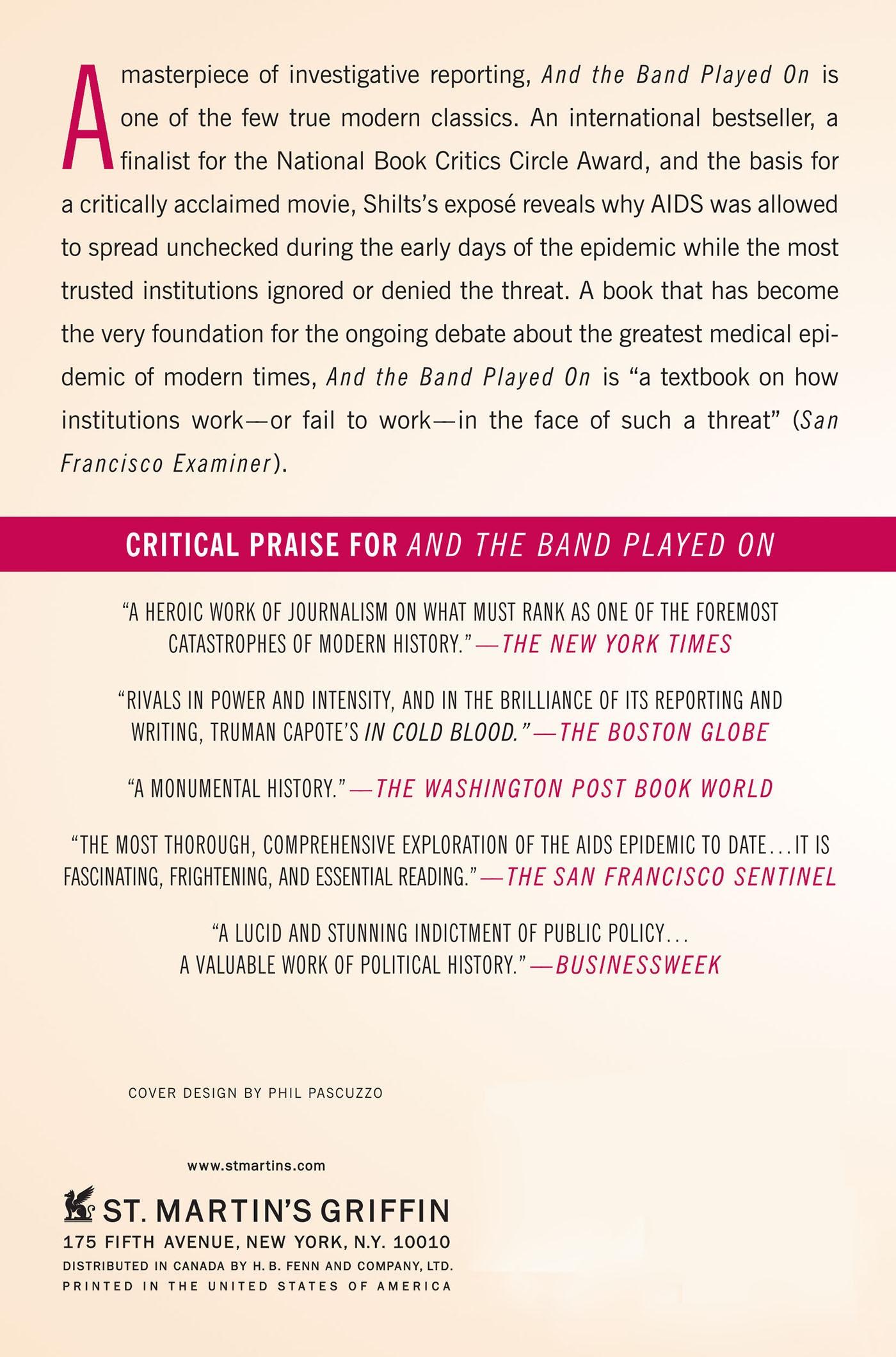 Rückseite: 9780312374631 | And the Band Played on | Politics, People, and the AIDS Epidemic