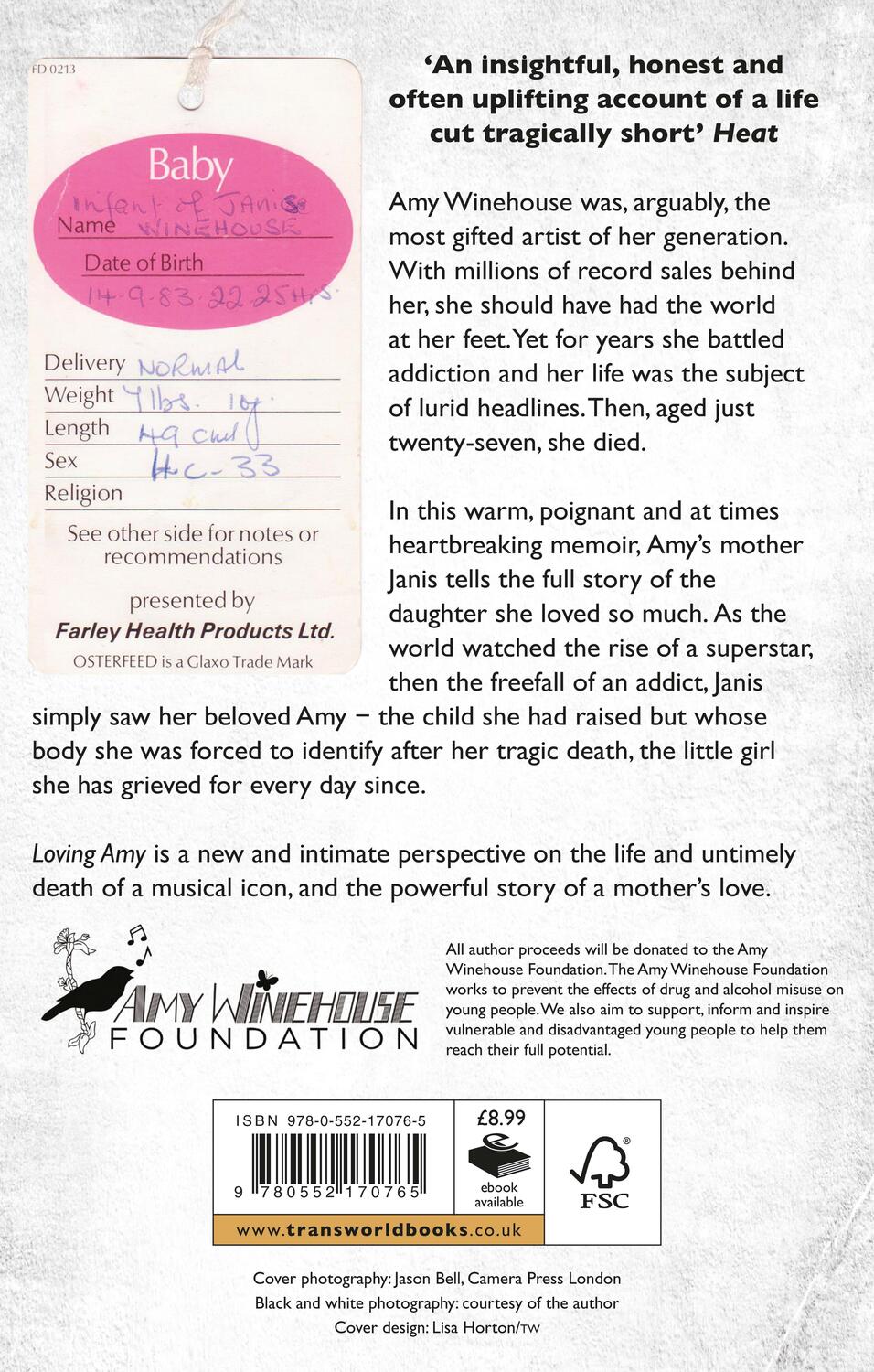 Rückseite: 9780552170765 | Loving Amy | A Mother's Story | Janis Winehouse | Taschenbuch | 2015