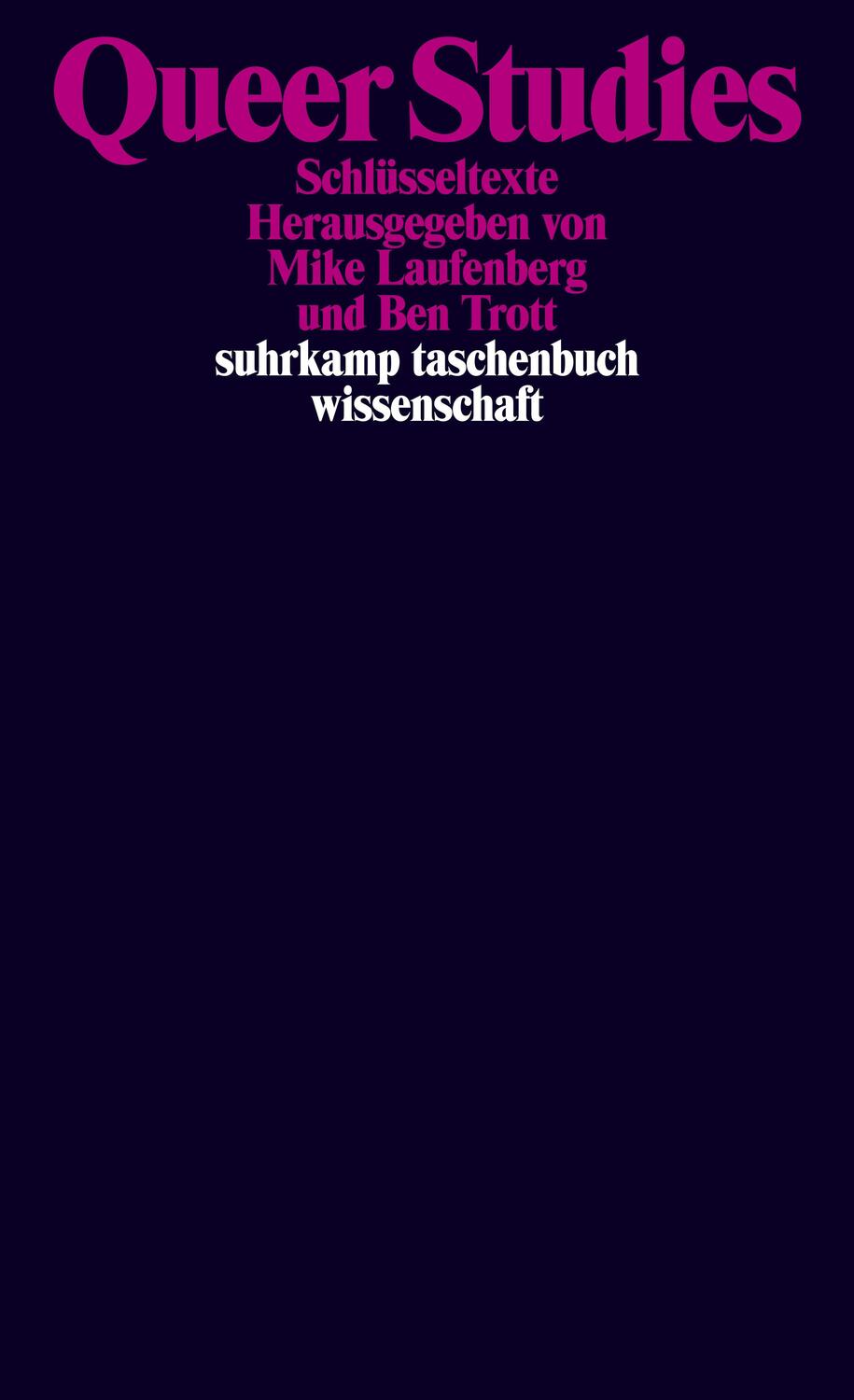 Cover: 9783518299081 | Queer Studies | Schlüsseltexte | Mike Laufenberg (u. a.) | Taschenbuch