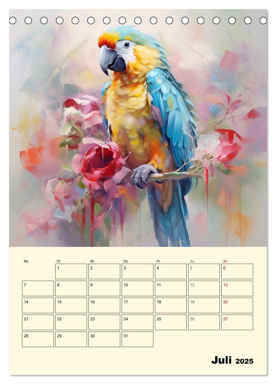 Bild: 9783435869374 | Bunte Vögel. Bezaubernde Papageien-Aquarelle (Tischkalender 2025...