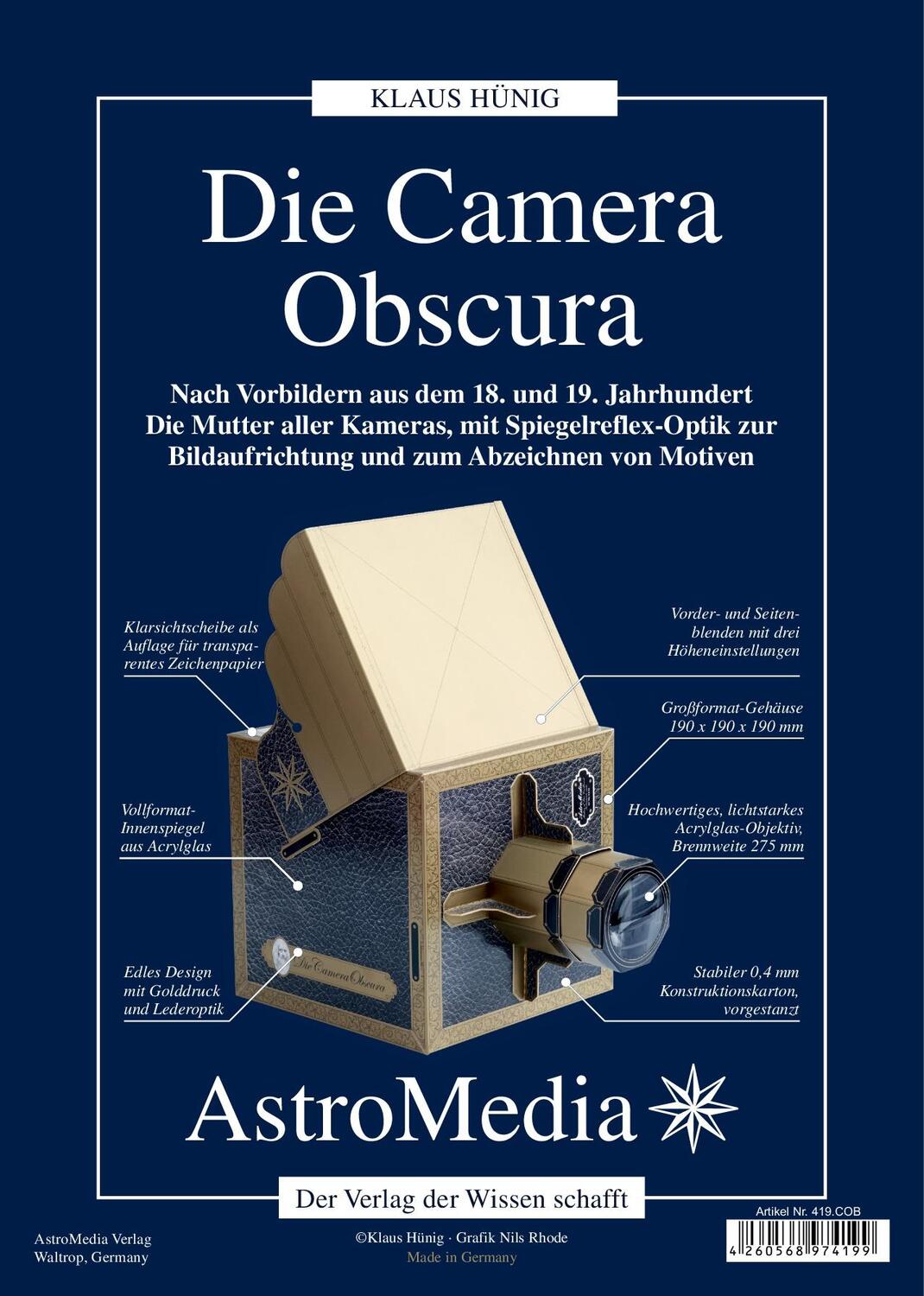 Cover: 4260568974199 | Die Camera Obscura | Klaus Hünig | Stück | 419.COB | Deutsch | 2010
