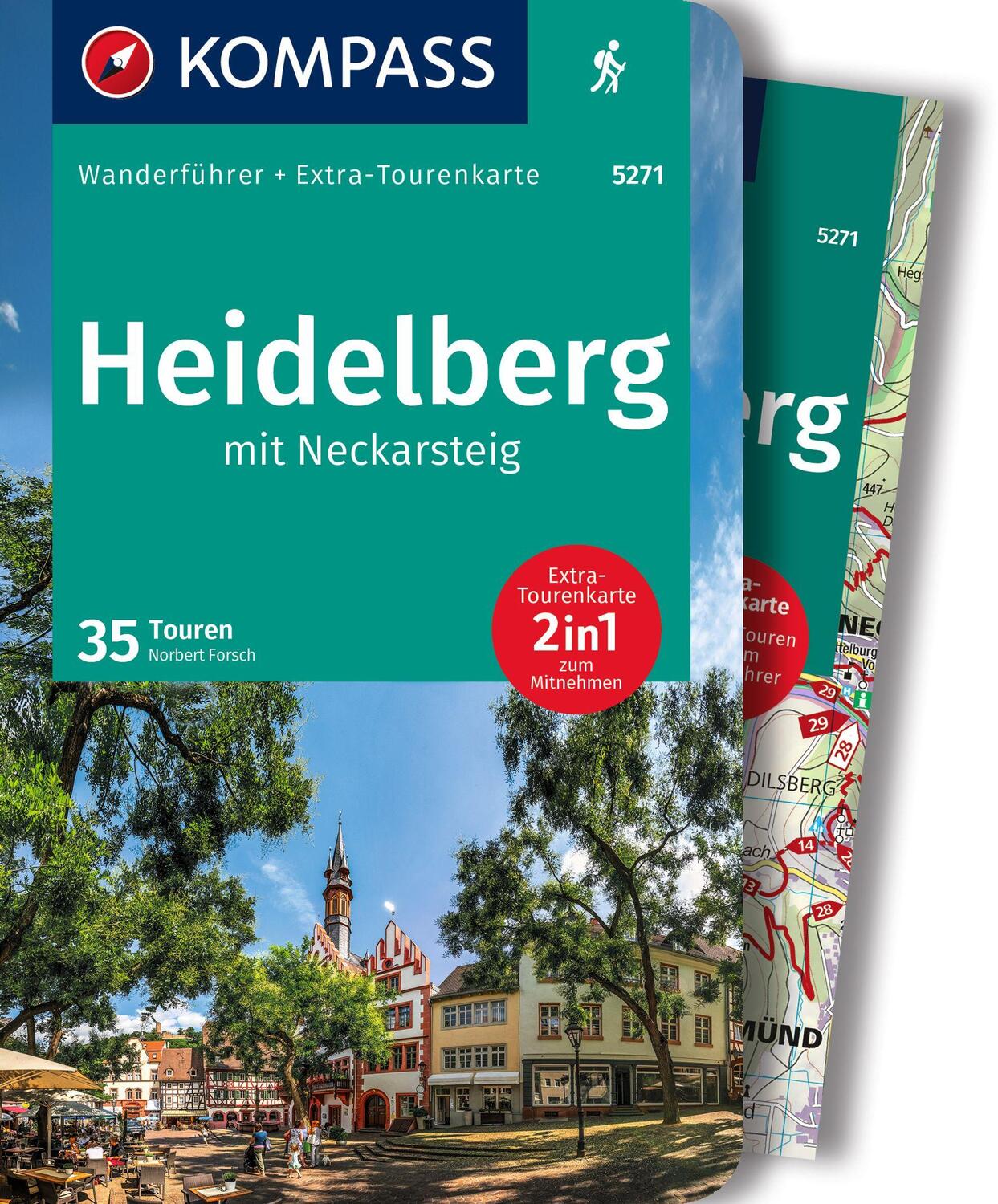 Cover: 9783991216247 | KOMPASS Wanderführer Heidelberg mit Neckarsteig, 35 Touren | Buch