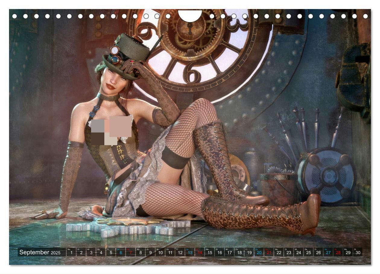 Bild: 9783435024537 | Steampunk Ladys Pin Up (Wandkalender 2025 DIN A4 quer), CALVENDO...