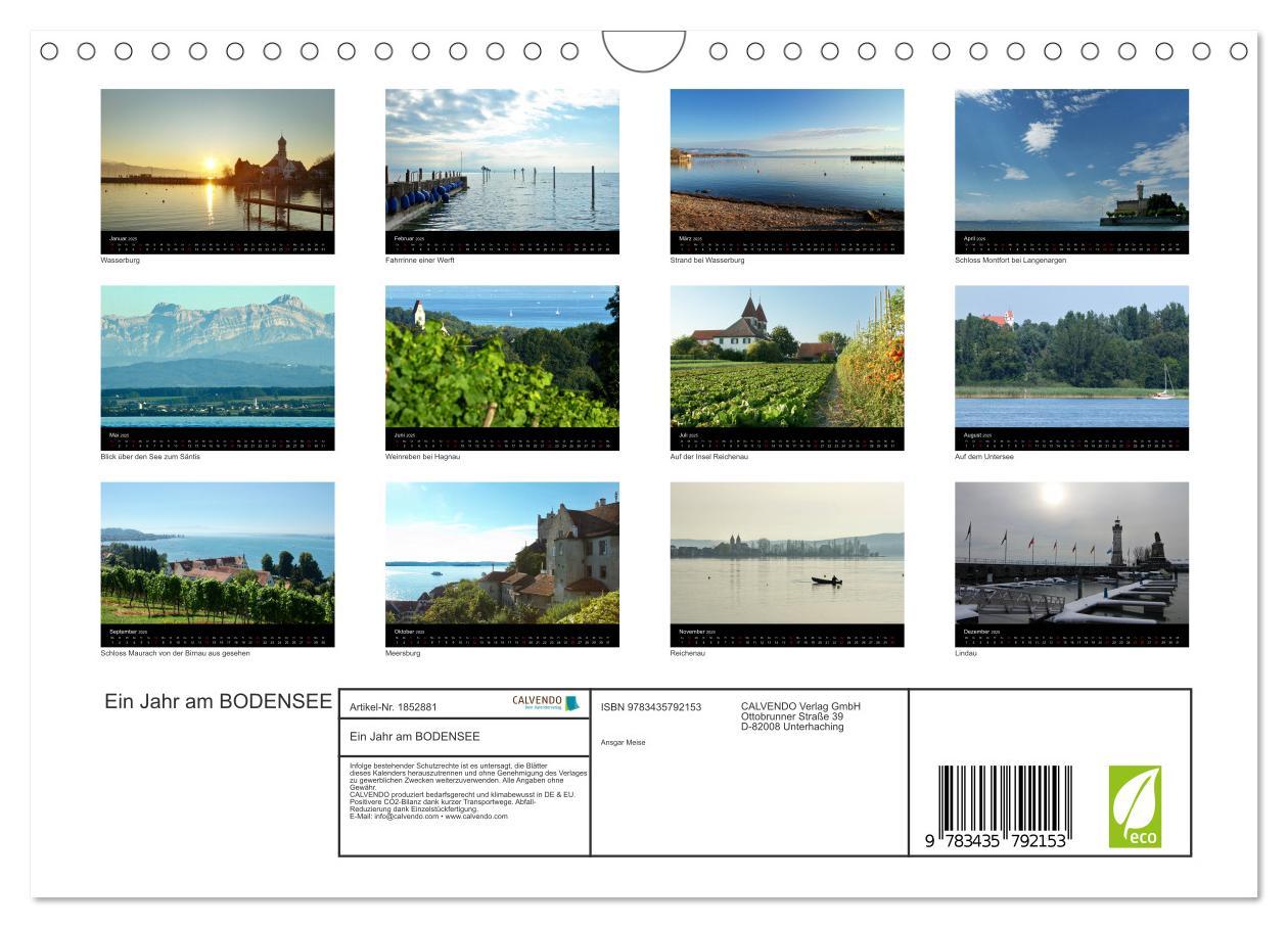 Bild: 9783435792153 | Ein Jahr am BODENSEE (Wandkalender 2025 DIN A4 quer), CALVENDO...