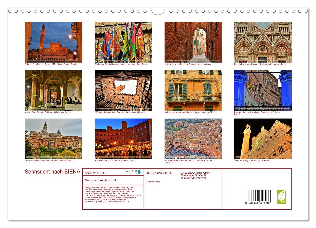 Bild: 9783435344468 | Sehnsucht nach SIENA (Wandkalender 2025 DIN A3 quer), CALVENDO...