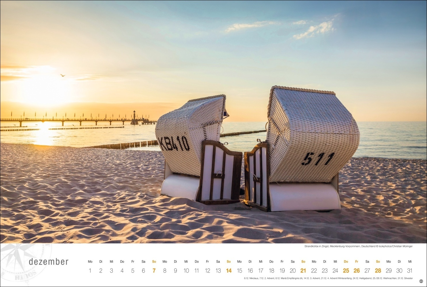 Bild: 9783756404858 | Ostsee Globetrotter Kalender 2025 - Von behaglichen Strandkörben...