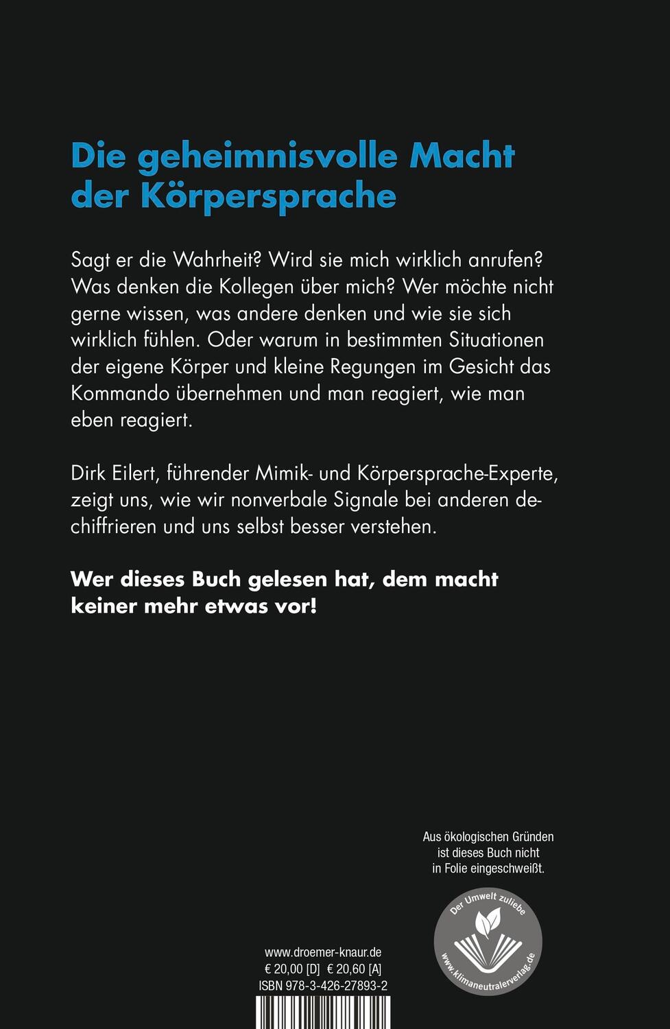 Rückseite: 9783426278932 | Was dein Gesicht verrät | Dirk Eilert | Buch | 288 S. | Deutsch | 2022