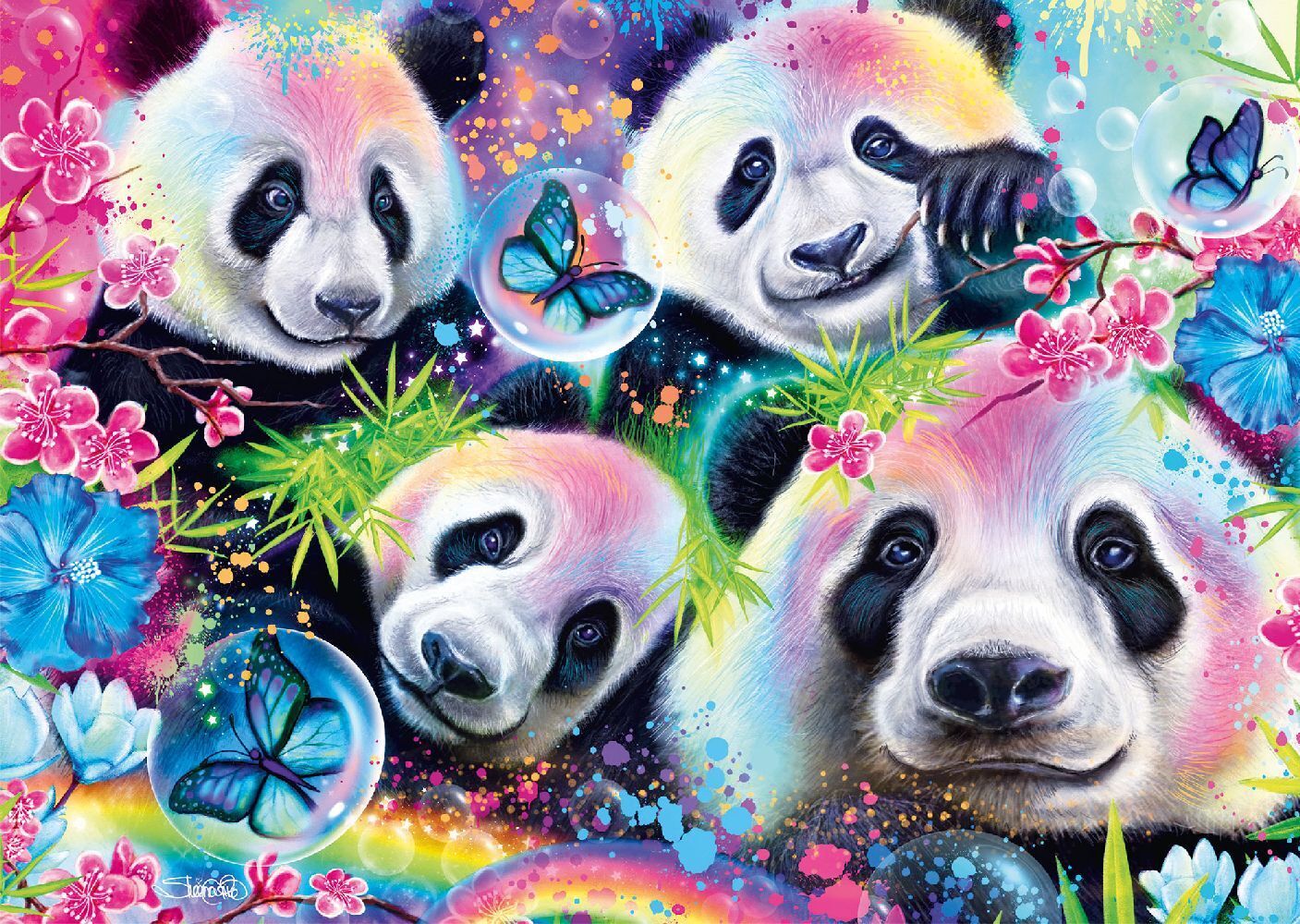 Bild: 4001504585167 | Neon Blumen-Pandas | Puzzle Sheena Pike 1.000 Teile | Spiel | 58516