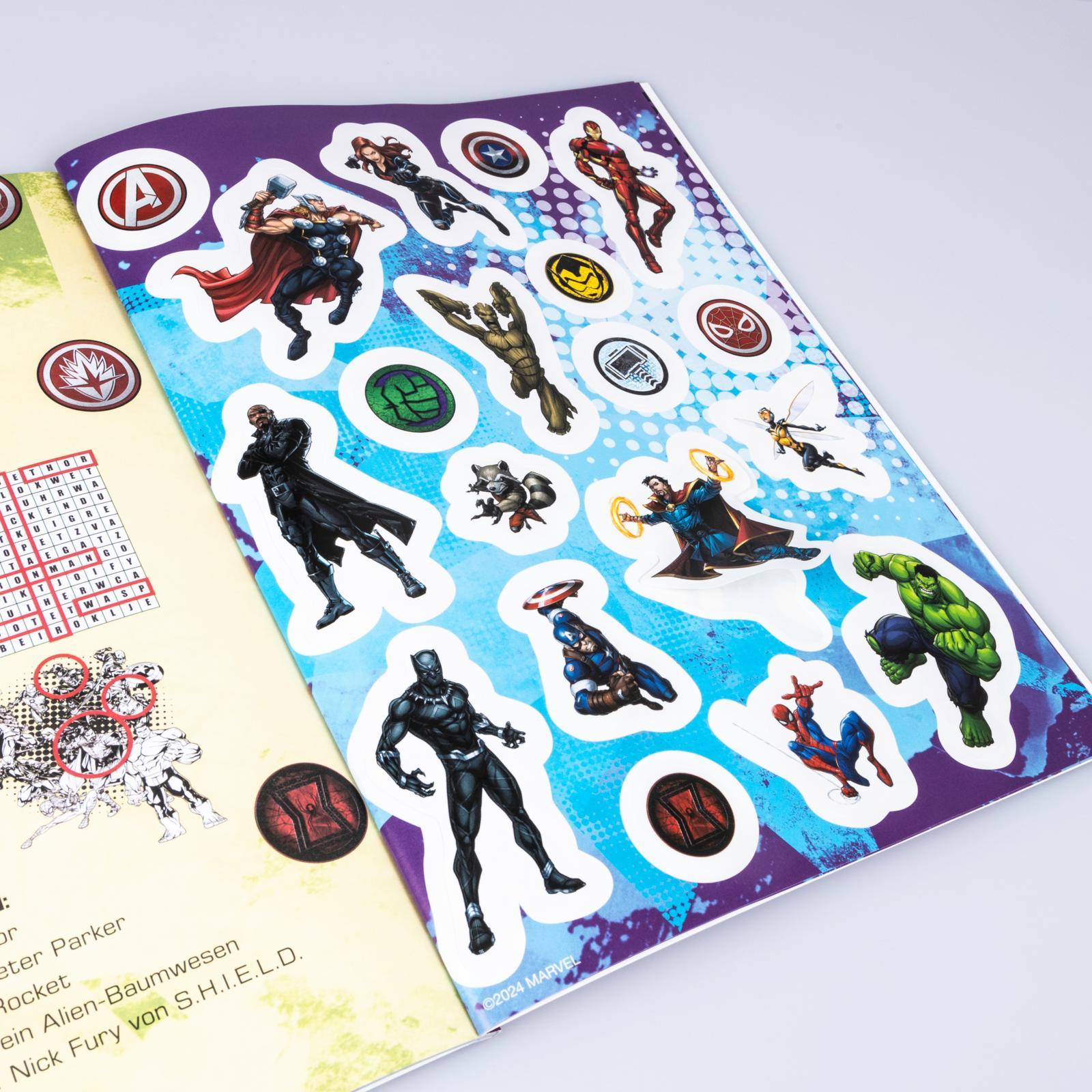 Bild: 9783845126784 | MARVEL: Stickerspaß | Mit coolen Stickern, Rätseln und Ausmalseiten