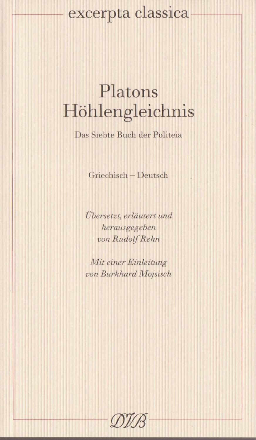 Cover: 9783871620621 | Platons Höhlengleichnis | Rudolf Rehn | Taschenbuch | Deutsch | 2005