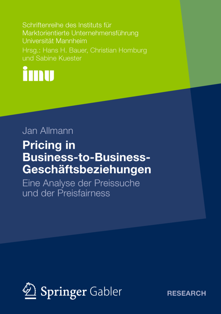 Cover: 9783834941404 | Pricing in Business to Business Geschäftsbeziehungen | Jan Allmann