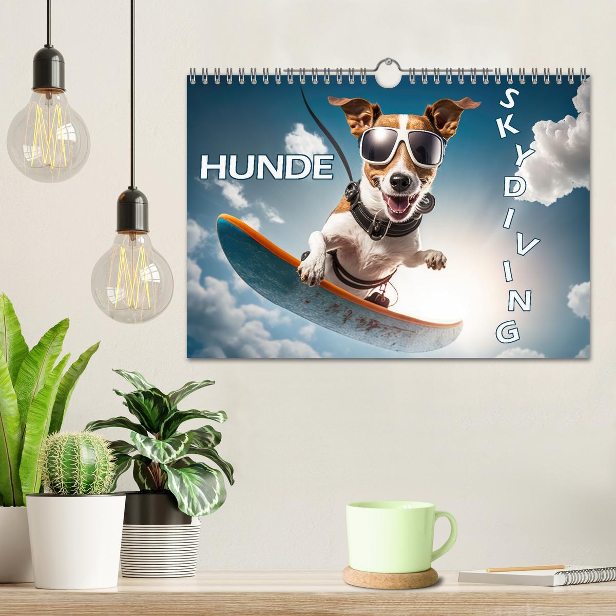 Bild: 9783383867149 | Hunde Skydiving (Wandkalender 2025 DIN A4 quer), CALVENDO...